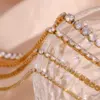 Wholesale PVD Coated Real Gold Plated 18K Gold Geometric 304 Stainless Steel Simple Style Waterproof Non Tarnish 304 Stainless Steel Necklace