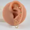 Wholesale 1 Piece 304 Stainless Steel Stone-Free Casual Hawaiian Tropical Lip Rings Star Moon Ion Plating (IP) 18K Gold Plated Ear Cartilage Rings & Studs