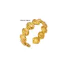 Wholesale 304 Stainless Steel Copper Starfish Heart Shape Shell PVD Coated Real Gold Plated Simple Style Waterproof Non Tarnish Plating Open Rings