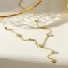 Wholesale Starburst Necklace For Women With Bezel Setting, PVD Coated 304 Stainless Steel, Rhinestones Inlay, And Cable Chain