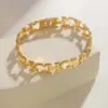 oly-fa2fc5b24e79d8c2bd834a8da14511e6 Wholesale Ion Plating (IP) Real Gold Plated 18K Gold Letter 304 Stainless Steel Elegant Luxurious Modern Style Waterproof Non Tarnish Jewelry Set