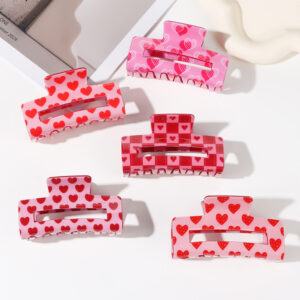 oly-fa3abdf85984508022b28c00cb14a2c7 Wholesale Valentine's Day Love Grab Clip Back Head Hair Accessories Hairpin Korean Style Square Sweet Elegant Fashion Jewelry