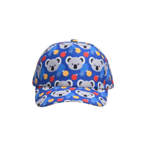 Little Koala on blue background-children's peaked cap / (Free size-Velcro adjustment)(52-54cm)