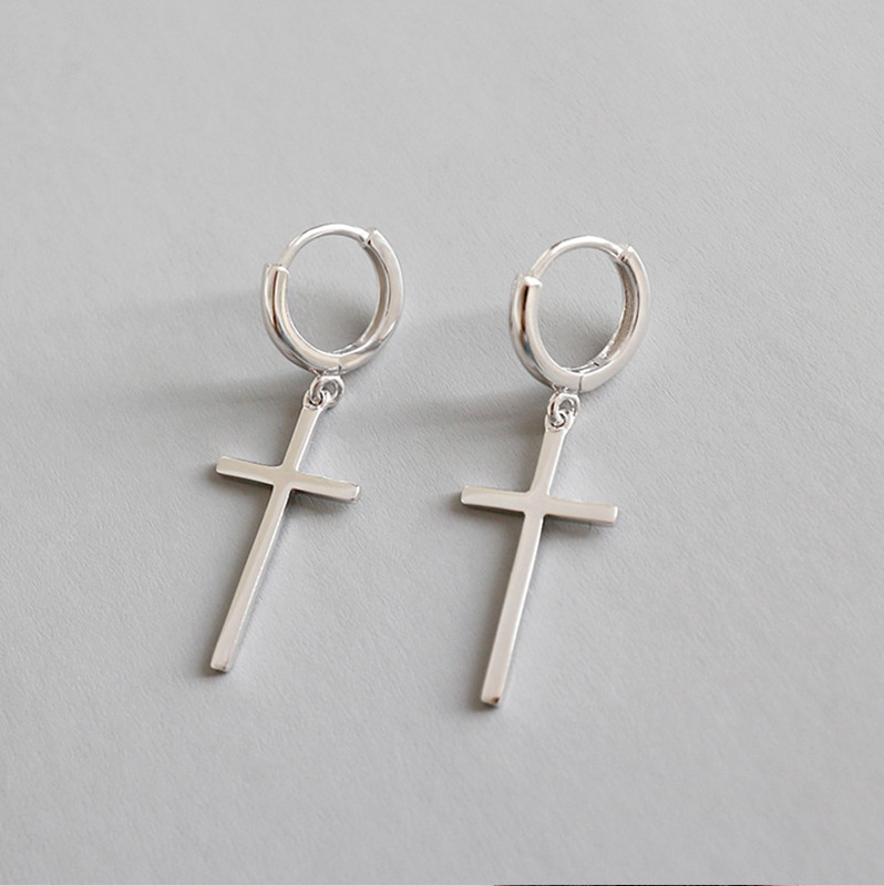 Wholesale Simple European and American Ear Buckle Cross Earrings Earrings Neutral Unisex Daily
