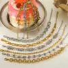 oly-fa67c7c1bded33ce0d136d5012e9c397 Wholesale Luxurious Fashion 18K Gold Plated Stainless Steel Knotted Geometric Chain Bracelet Casual Elegant Women's Style Classic Design