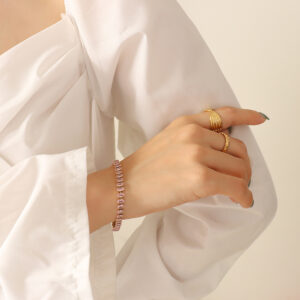 E314-Powder Zircon Bracelet -17cm