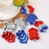 Wholesale Leather Heart Hair Clip Independence Day PU Material Love Heart Side Bangs Hair Accessories Suitable For Girls
