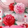oly-fa9748333da1f953f4fb61d4cfaa39b5 Wholesale Valentine's Day Proposal Engagement Decorative Rose Flower Balloons Oil Painting Style Birthday Party Decoration Balloons