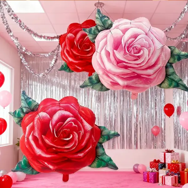 oly-fa9748333da1f953f4fb61d4cfaa39b5 Wholesale Valentine's Day Proposal Engagement Decorative Rose Flower Balloons Oil Painting Style Birthday Party Decoration Balloons
