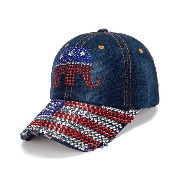 oly-fa9f976abaf157fd47b3d89844bbdd68 Wholesale Baseball Cap US Flag Denim Diamond-encrusted Cap Sunshade Sunscreen Cap Tide Cap