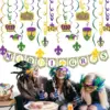 Wholesale Carnival Party Spiral Decoration Mardi Gras Paper Banner Masquerade Swirl Hanging Ornaments Festival Supplies