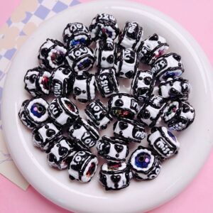 06-black and white english text / (sold by piece) diameter is about 16mm, hole diameter is about 2mm