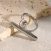 Wholesale Real Gold Plated 304 Stainless Steel PVD Coated Geometric Solid Color Waterproof Non Tarnish Plating IG Style Open Rings For Women's