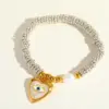 Wholesale Luxury Design 18K Gold Plated Stainless Steel Natural Pearl Heart Pendant Beaded Bracelet Elegant Romantic Fashion Jewelry