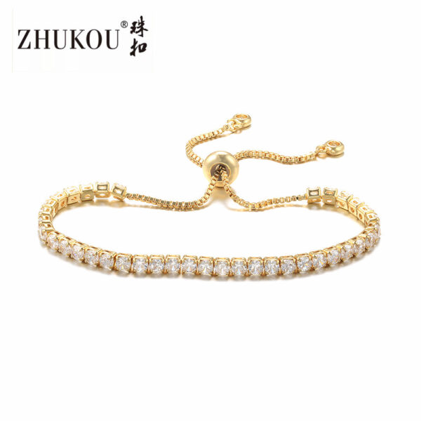 oly-fabe285318d1621e41eb7f9c146885b4 Wholesale Adjustable pull bracelet zircon bracelet thick chain wholesale sale gold plated colorfast high quality 3 mmVL5