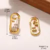 Wholesale Hypoallergenic Letter Stud Earrings For Women In Copper With KC Golden UV Plated Finish And Zircon Inlay