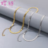 Wholesale Necklace Explosions Stainless Steel Blade Chain with Tail Chain Necklace Women's Furnace Gold 2/3/4/5mm Titanium Steel Chain Decoration