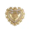 Wholesale Luxurious Full Diamond Heart Shaped Lapel Pins Fashionable Versatile Clothing Accessories For Women Teacher's Day Gift