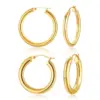 Wholesale Ion Plating (IP) 18K Gold Plated Circle 304 Stainless Steel Simple Style Commute Waterproof Non Tarnish Earrings
