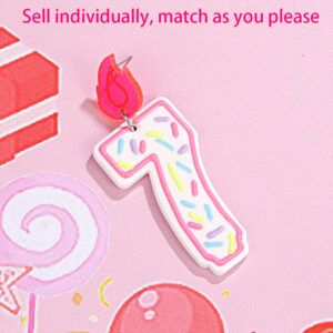 Single side birthday number earrings-7