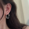 oly-faeacf3625bd97e4faddb04d8d6e8209 Wholesale s925 sterling silver rabbit carrot single conjoined ear bone double ear hole earrings female minority design sense ear buckle