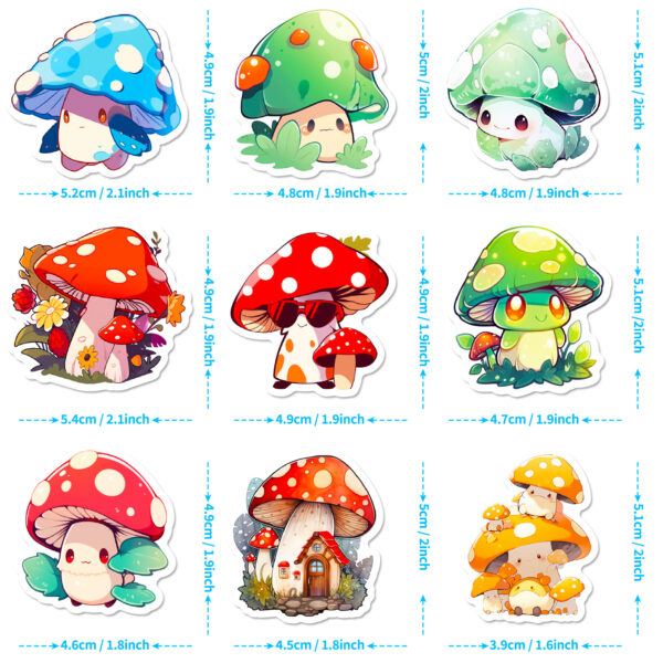 oly-fb054445255cb43d5427d2f32d798c52 Wholesale Big Sale 50 Mushroom Stickers Psychedelic Retro Cute Mushroom Export Cute Colorful Graffiti Stickers Batch