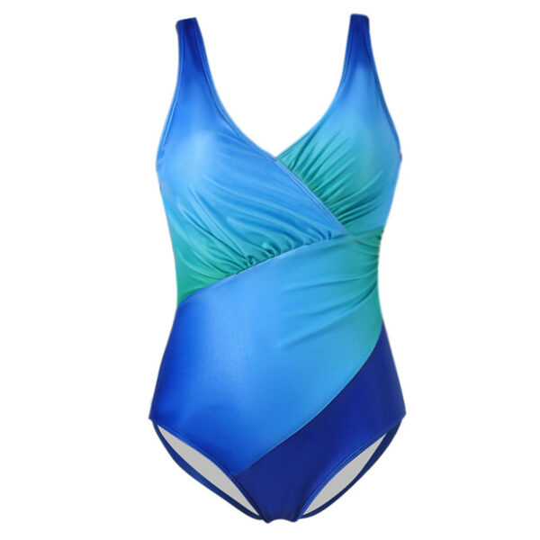 Wholesale Swimwear Bikini Rainbow Gradient Color Fat Woman Plus Size Fat Woman One-Piece Swimsuit Bikini