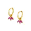 Wholesale Copper Shamrock PVD Coated Zircon 18K Real Gold Plated Simple Style Shiny Inlay Drop Earrings