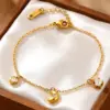 Wholesale Unisex Geometric Bracelets In Copper With 18K Real Gold Plated PVD Coating, Waterproof Non Tarnish Design Featuring Zircon Inlay