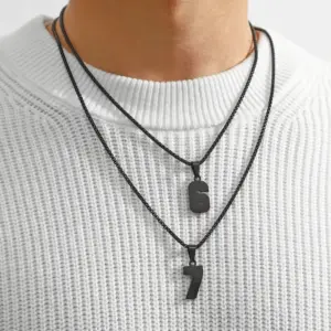 Wholesale Number Necklace For Women With PVD Vacuum Plating, 18K Real Gold Plated 304 Stainless Steel, Featuring Box Chain