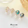 Wholesale Rose Stud Earrings For Women With 925 Sterling Silver Posts, Electroplated Copper And Shell Inlay