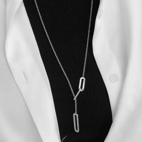 Wholesale 【Hot-Selling Necklace 1】Dongguan Full Titanium Steel Jewelry Light Luxury Fashion Versatile High-End Simple Jewelry With Rhinestones