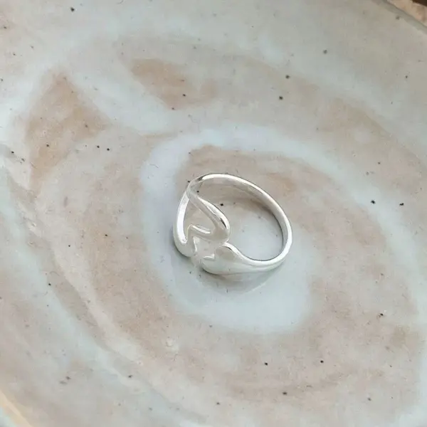 Wholesale Simple Hollow Heart Ring For Women Elegant Minimalist Design Trendy Geometric Pattern Copper Material Open Ring Style