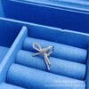 Wholesale Square Sterling Silver Ribbon Bow Ear Buckle Light Luxury Women's Valentine's Day Gift