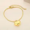 Wholesale Ion Plating (IP) 18K Gold Plated Heart Shape 304 Stainless Steel Casual Simple Style Streetwear Waterproof Non Tarnish 304 Stainless Steel Bracelets
