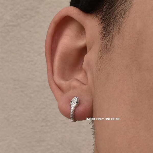 Wholesale Snake-shaped ear clip style diamond-embedded personality trendy cool style girl simple personality earrings snake ear clip couple ear clip