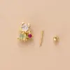 oly-fb97b9e0fa04d42f48fa2d55eb61ed88 Wholesale Copper Rhinestones Ear Cartilage Rings & Studs Heart Shape Flower Waterproof Non Tarnish Surgical Steel Women'S