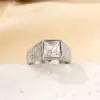 Wholesale Geometric Women’s Rings In 304 Stainless Steel With Waterproof Non Tarnish PVD Coated White K Plated Finish And Zircon Inlay