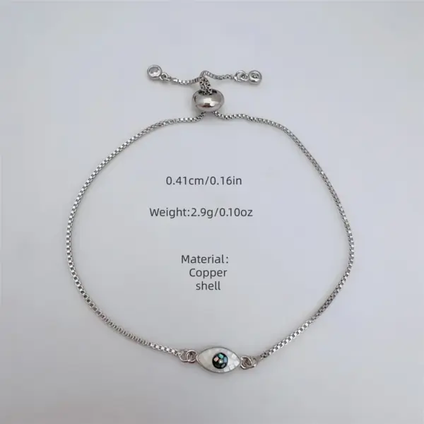 Wholesale Classic Elegant Style Shell Devil's Eye Oval Bracelet Fashion High-end Copper Plated 18K Gold Versatile Daily Wear Zircon Vacuum Plating (Fired In Furnace)