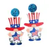 Wholesale Wooden Earrings American Independence Day Elf Statue Of Liberty Festive Atmosphere July 4th Original Design Geometric Pattern