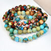 Wholesale Bohemian Beaded Color Emperor Stone Bracelet Card BFF Sea Marinade Bracelet for Men and Women