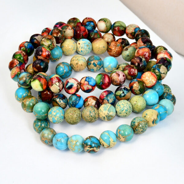 Wholesale Bohemian Beaded Color Emperor Stone Bracelet Card BFF Sea Marinade Bracelet for Men and Women
