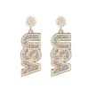 oly-fbc20445db90bc840b1750f115361152 Wholesale New Jewelry American Independence Day Bead Earrings Women's Style Letter Alphabet Alloy Personality Hoops
