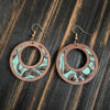Wholesale Western leather earrings hollow texture inlaid earrings light fashion wood earrings manufacturers supply