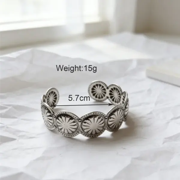 oly-fbcc45b09ce3b66fc1ec7a1fbf228b9d Wholesale Retro Circle Bangle For Women In KC Golden Plated Alloy Featuring Electroplated Gold Finish