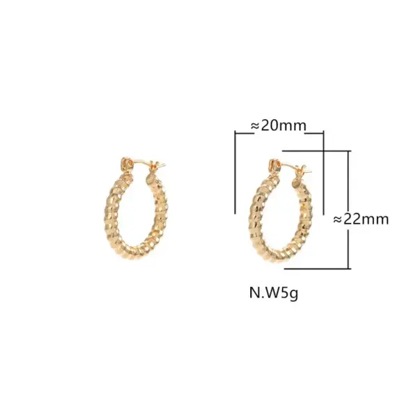 Wholesale Fashionable Retro Geometric Rock Micro-Set 18K Gold Earrings Women's Hoop Earrings Elegant Fashion Jewelry Ear Cuffs