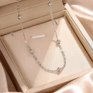 Wholesale Simple Style Solid Color Stainless Steel Necklace