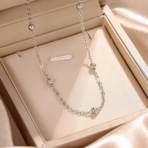 Wholesale Simple Style Solid Color Stainless Steel Necklace