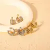 Wholesale 1 Pair IG Style Simple Style C Shape 201 Stainless Steel Gold Plated Ear Studs