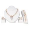 oly-fbf0fa22c52d6080861c7d86ffe97b52 Wholesale Hoop earrings 4 pieces of rhinestone alloy ring 1 necklace earrings bracelet women's simple luxury elegant